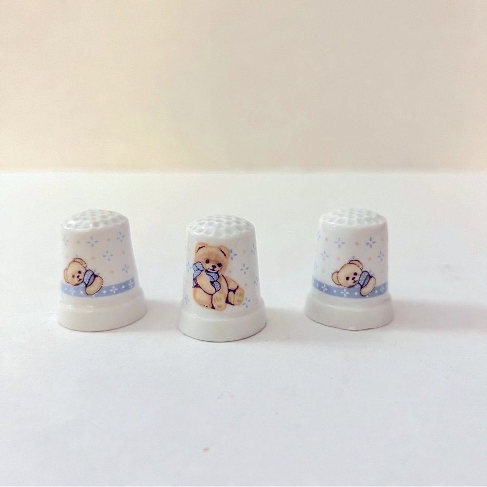 Classic Thimbles with Teddy Bear Design